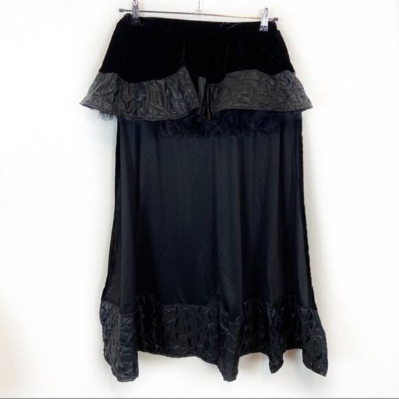 Vintage Dresses & Skirts - Tutu Skirt w/ Train Moulin Rouge Vampire Goth sz L Velvet Dress Up Micro Mini